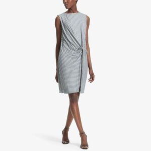 MM LaFleur Tara Sleeveless Twist Waist Sheath Dress Navy Stripe XS